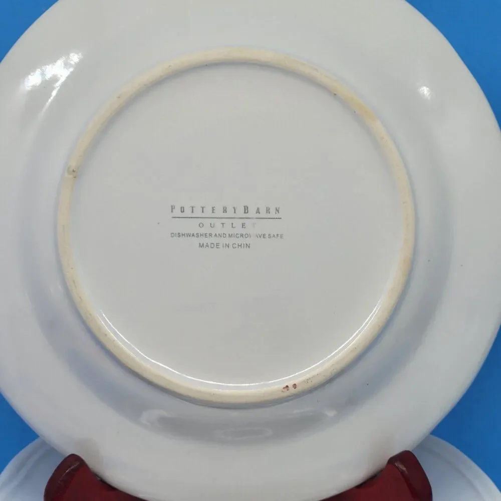 Pottery Barn Outlet White Beaded Scalloped 8